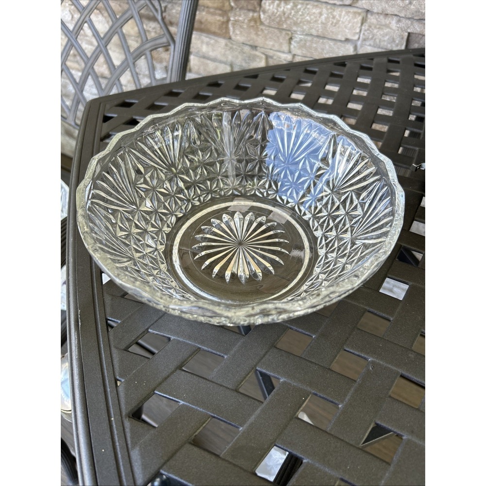 anchor hocking arlington 9 Inch Punch Bowl Clear Glass